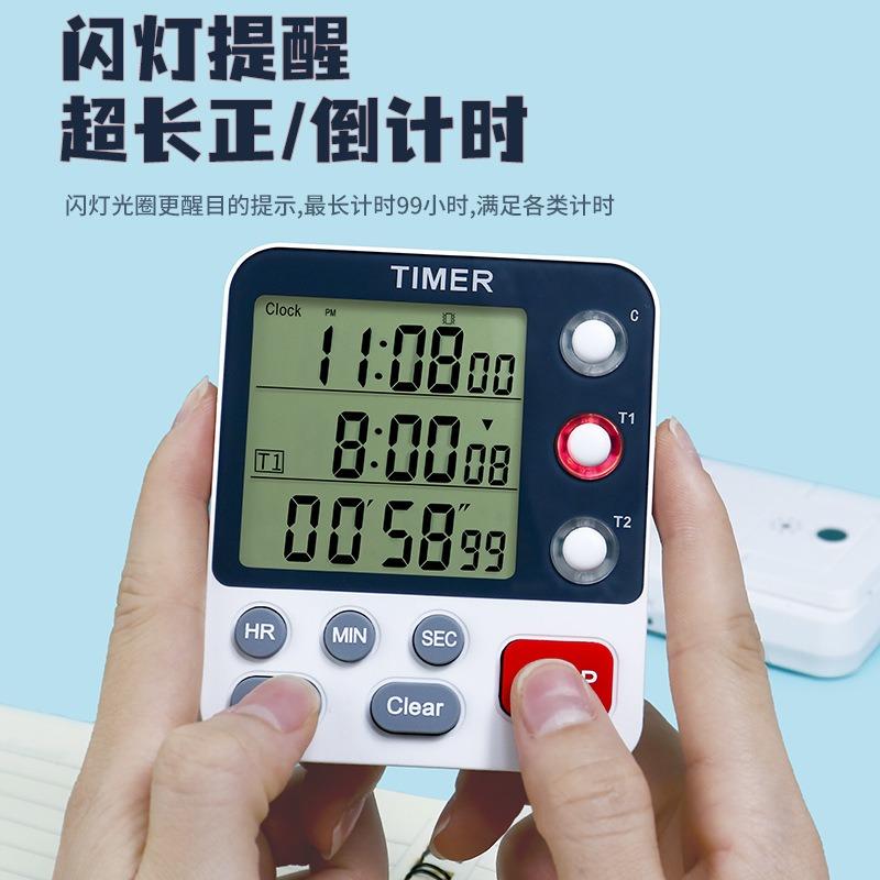 Цифровой кухонный таймер 3 канала счет вверх/вниз уровни громкости будильник ЖК-дисплей без звука мигание для учебы