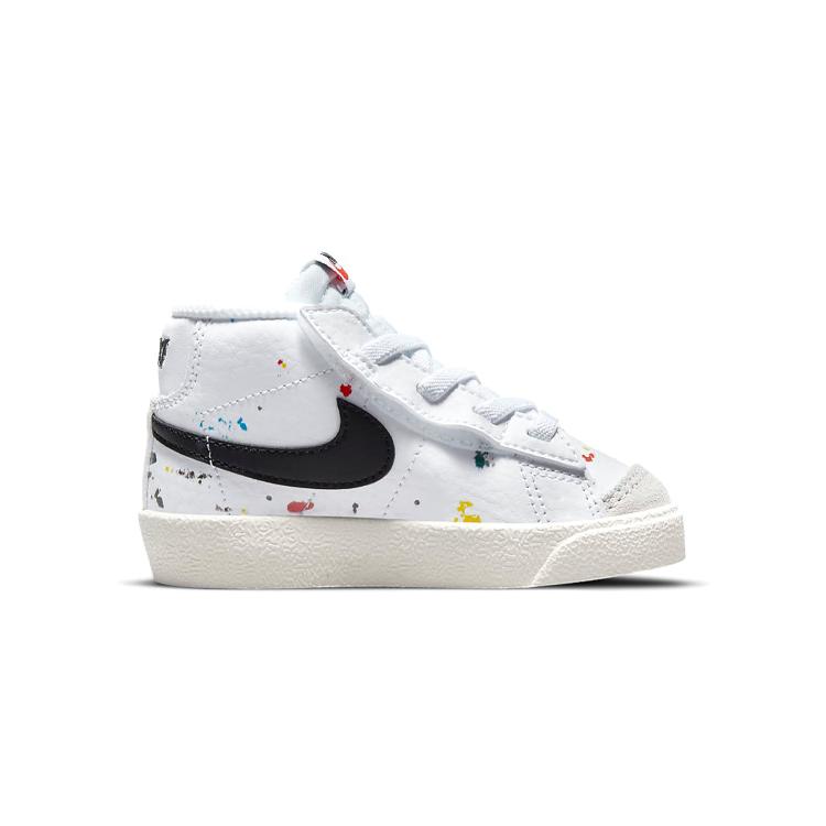 Nike Кроссовки Blazer 77 BB с амортизацией, устойчивые к скольжению и истиранию, средней высоты, для скейтбординга, Белый Черный, для младенцев и малышей, DJ2620-100