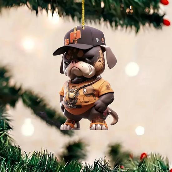 Car Rearview Mirror Pendant Hanging Decoration with Lanyard Easy To Hang Realistic Design Animal Shaped Christmas Tree Ornament