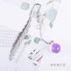 Alloy Feather Bookmark Dried Flowers Pendant Book Marker Teacher Gift Student Stationery School Office Supply Escolar Papelaria