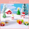 Decorative Resin Christmas Miniatures Santa Snowman Tree House For Holiday Display