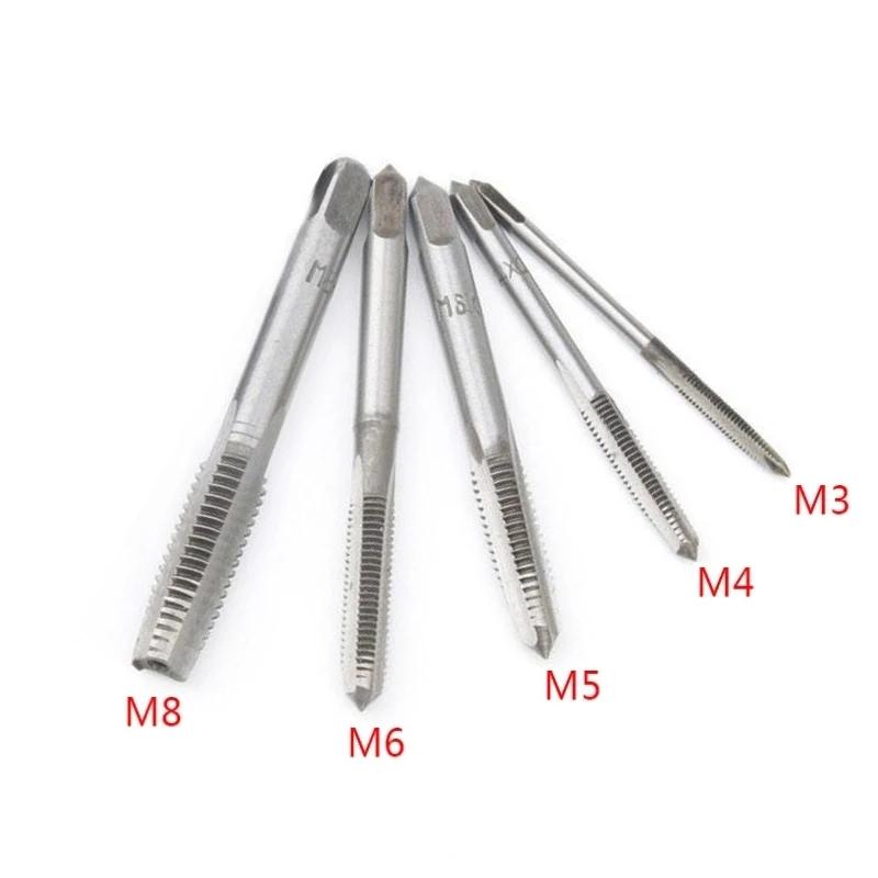 Метчик с регулируемой Т-образной рукояткой, трещоткой, держателем метчика, гаечным ключом, сверлами по металлу, инструментами для нарезания наружной и внутренней резьбы, набором метчиков-заглушек