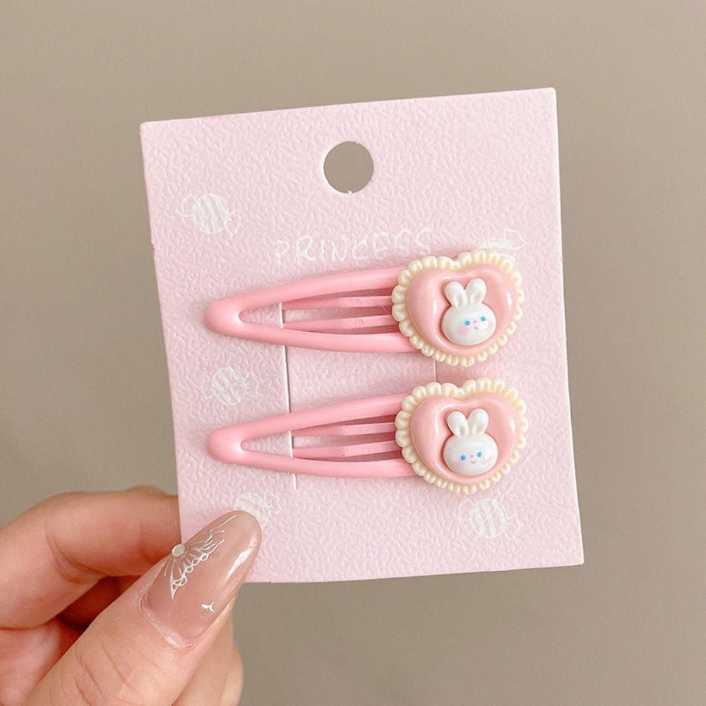 2Pcs/set Candy Color Hairpin Fine Flash Duckbill Clip Fashion Rabbit Hair Clip Women