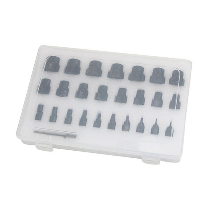 Hex Head Bolt Remover Tool 26pcs Screw Extractor Set Sturdy Tap Extractors Bolt Extractor Kit For Easy Removal Of Broken Screws
