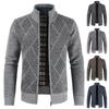 Men's Casual  Winter Zipper Sweater Stand Collar  Cardigan Tops Sweater Blouse Coat