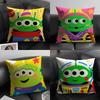 Anime Squeeze Toy Aliens Pillow Case Natural Linen Double-Sided Printing Sofa Home Decor Cushion Cover