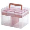 First Aid Kit/Medicine Box, Transparent, Multi-Function Storage Case, Pink, Small, Lightweight, NYANDELMO ND-0099-R15-PK-S