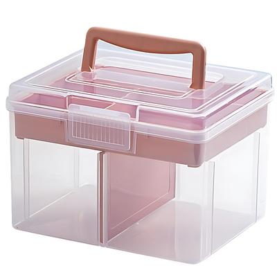 Аптечка/Коробка для лекарств, Прозрачная, Многофункциональный контейнер для хранения, Розовая, Маленькая, Легкая, NYANDELMO ND-0099-R15-PK-S