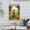 2D Flat Vintage Garden Quote Aluminum Sign "And Into The Garden I Go" Yoga Girl Wall Decor Boho Yoga Wall Art Garden Decor, Backyard, Patio, Yoga