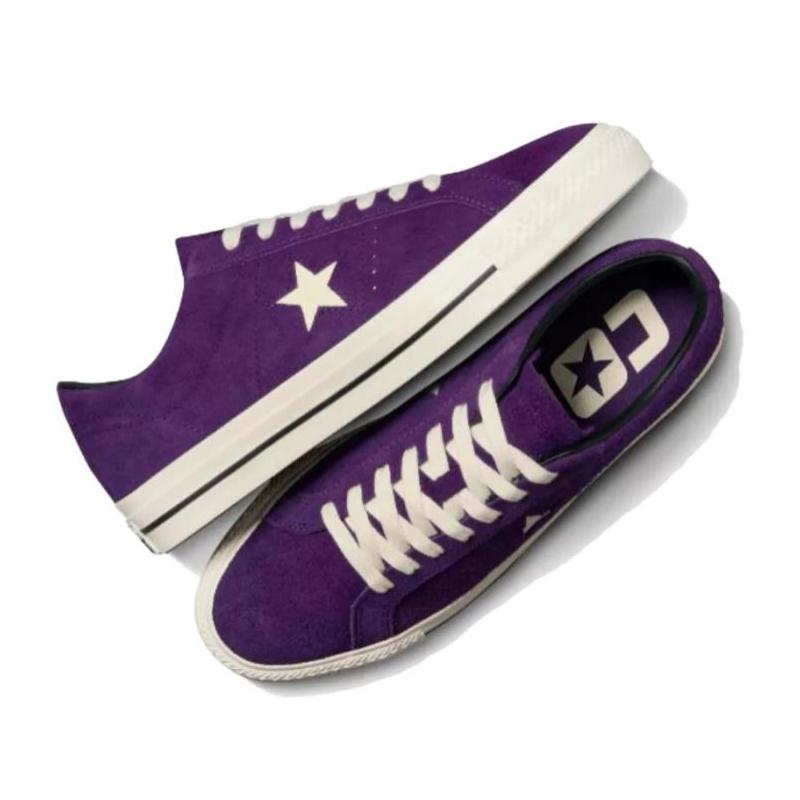 Converse One Star Pro Pro Удобные Нескользящие Износостойкие Низкие Кеды Унисекс Фиолетовые