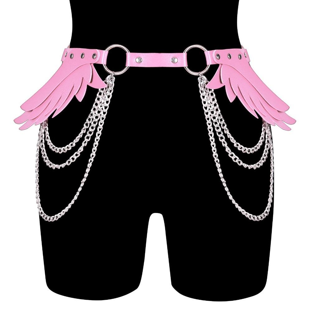 Spicy Girl Wing Rivet Belt PU Leather Punk Waistband Cool Y2K Belt Female