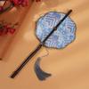 Rollable Long Handle Fan Rotatable Group Fan Portable Chinese Bamboo Waist Fan  Gifts