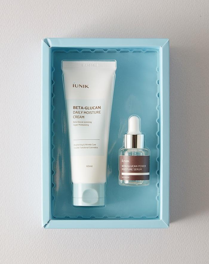 IUNIK SET Beta Glucan Edition (Cream 60ml + Serum 15ml) - Regenerująco-nawilżający zestaw do twarzy