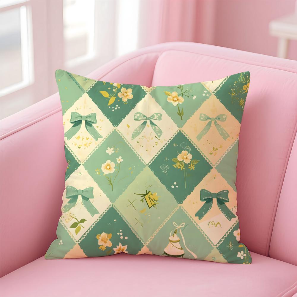 Colorful checkered pattern Cushion Cover Pillow Case Soft Skin Friendly Fabric Comfort Concealed Zipper