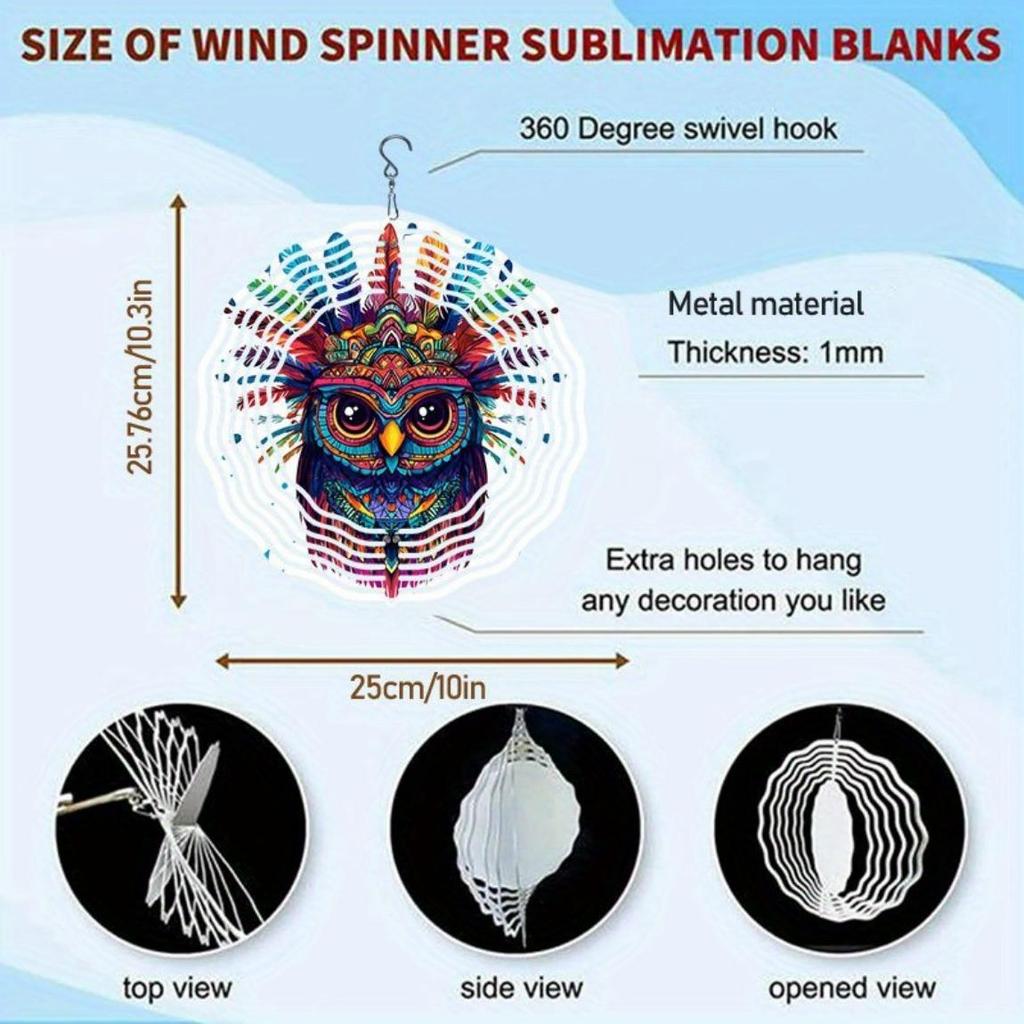 1 шт. 3D Металлическая Сова Флюгер Дизайн Мандалы Декор для Сада на Открытом Воздухе Подвесное Украшение Батарейки Не Требуются для Патио Двора Дома
