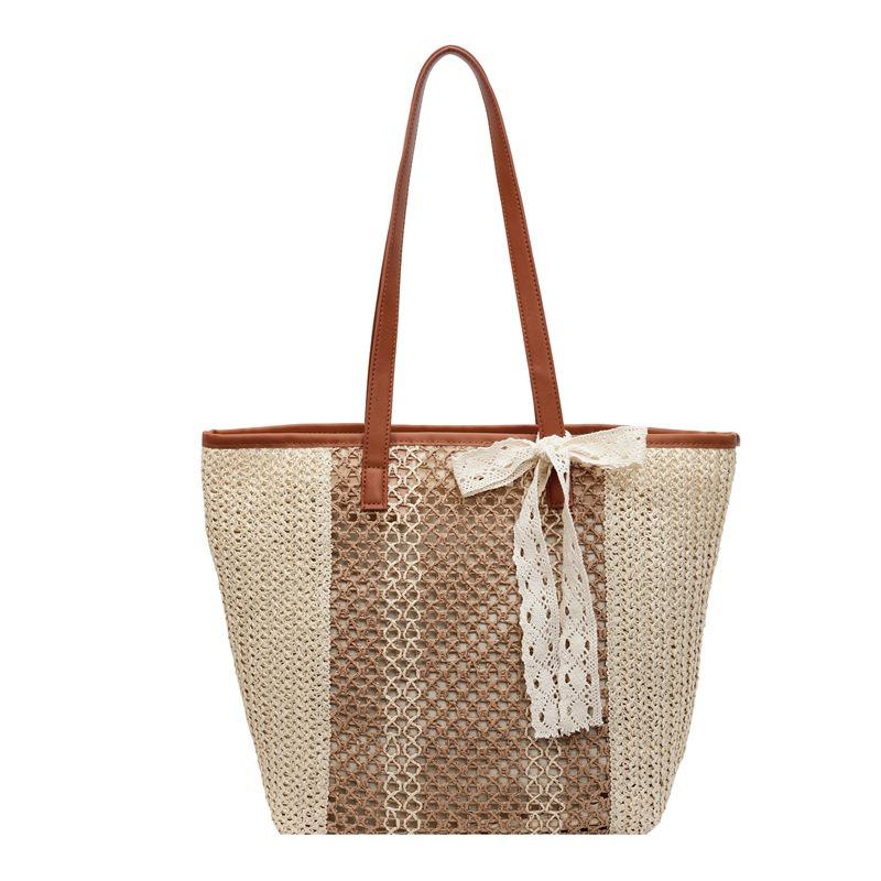 Large Capacity Woven Bag Women's Summer Versatile New Shoulder Commuter Tote Seaside Vacation Beach Bag