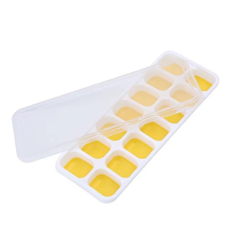 14 Cell Soft Plastic Ice Cube Mold with Lid for Freezing and Storage