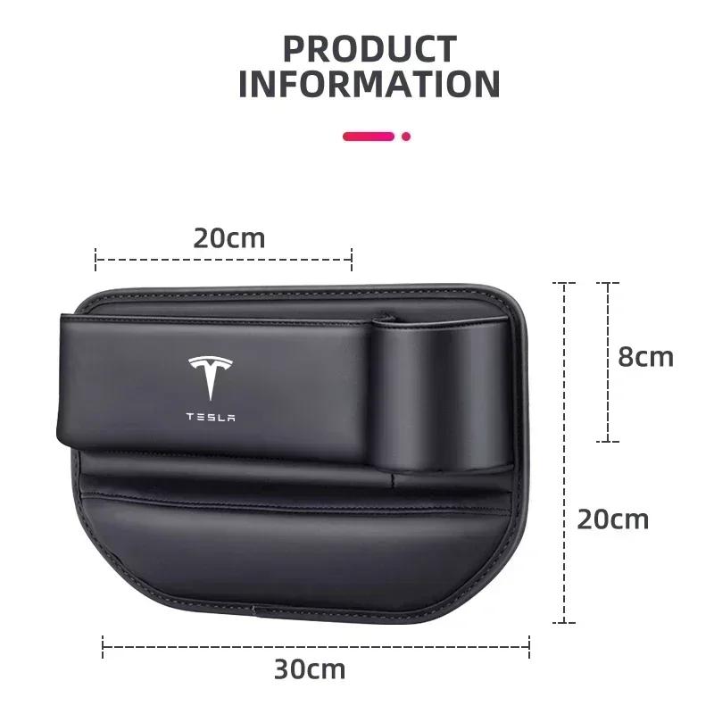 Car Sticker Tesla Car Seat Gap Slot Storage Box Auto Accessories For Tesla Model 3 2021 S X Y Style Roadster Invader Coil Mod WY