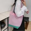 Shopping Bag Color Blocking Bucket Bag Large Capacity Casual Shoulder Bag  Outdoor