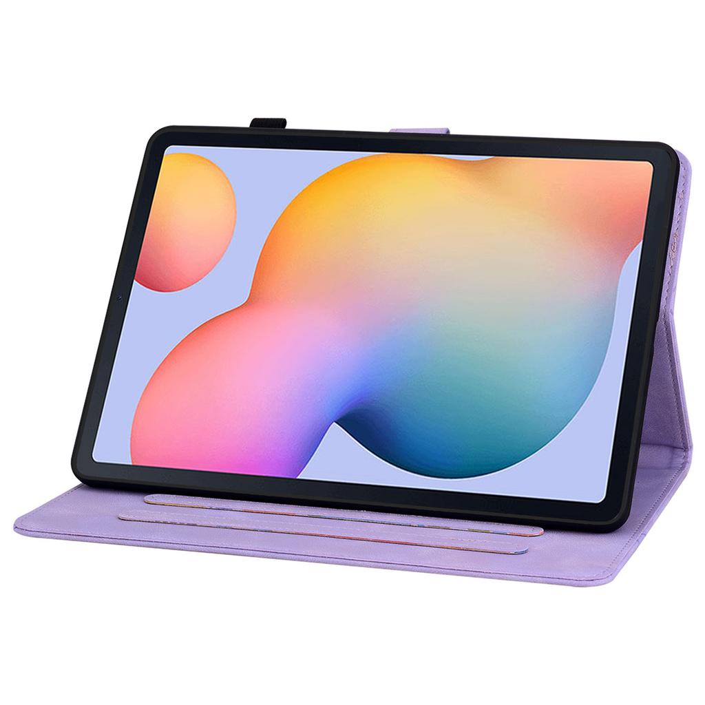 Для Samsung Galaxy Tab S6 Lite (2020)/(2022)/(2024) Чехол с оттиском лилии, держатель для карт, кожаный чехол для планшета
