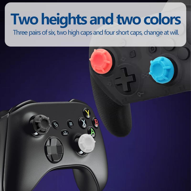 6 шт. Мягкий силиконовый чехол для джойстика, защитная накладка на стик, колпачок для PS4 PS5 XBOX Switch PRO Steam Controller 2