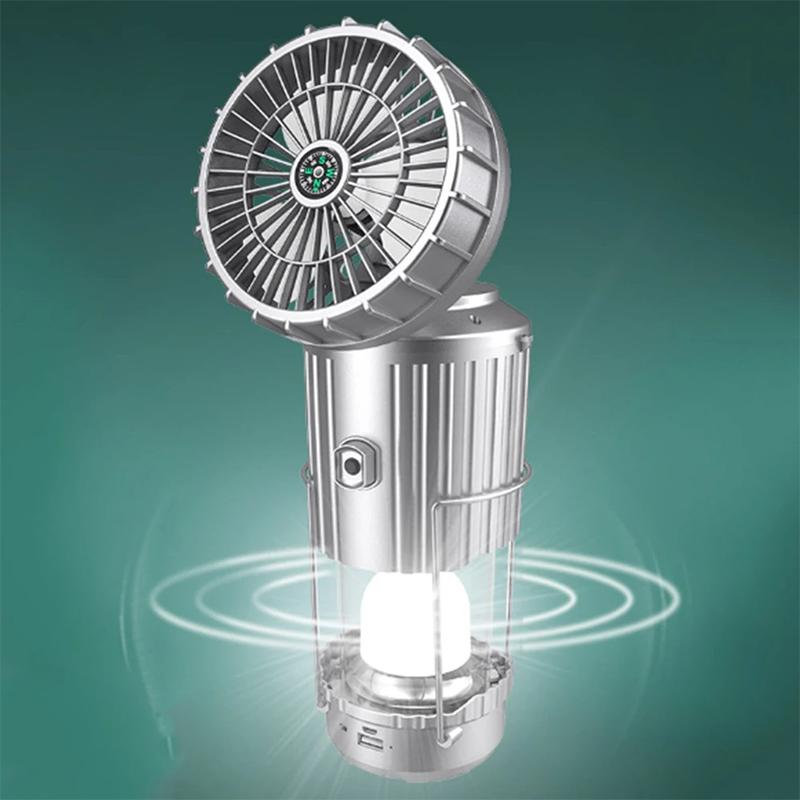 Outdoor Solar Camping Light Portable With Fan Solar Charge Hanging Tent Lamp Rechargeable Camping Flashlight Powerful Hand Lamp