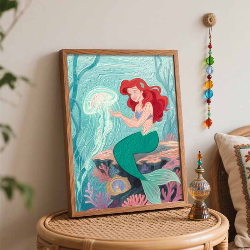 Disney Цифровая масляная живопись принцессы Русалочки набор для рисования вручную DIY домашний декор. Подводный океанский мир живописное искусство настенный декор
