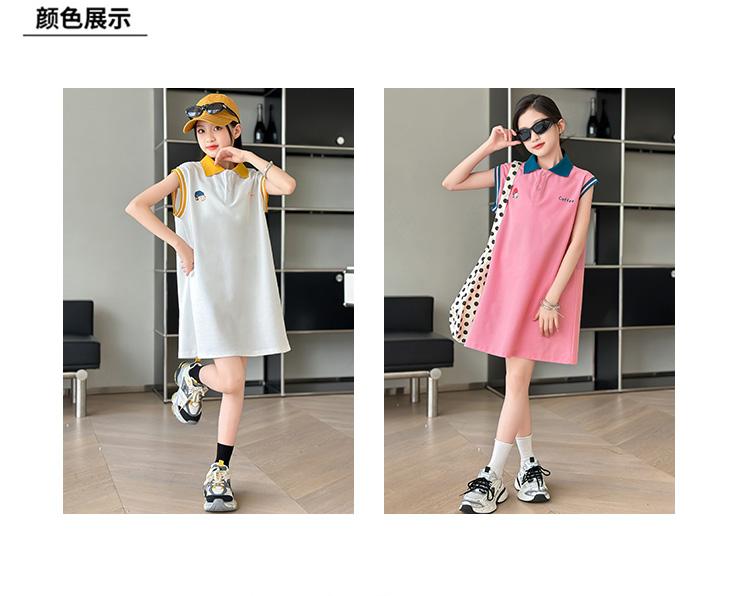 Girls' summer dress, new style, girls' summer dopamine outfit, girls' summer dress, POLO skirt, thin version