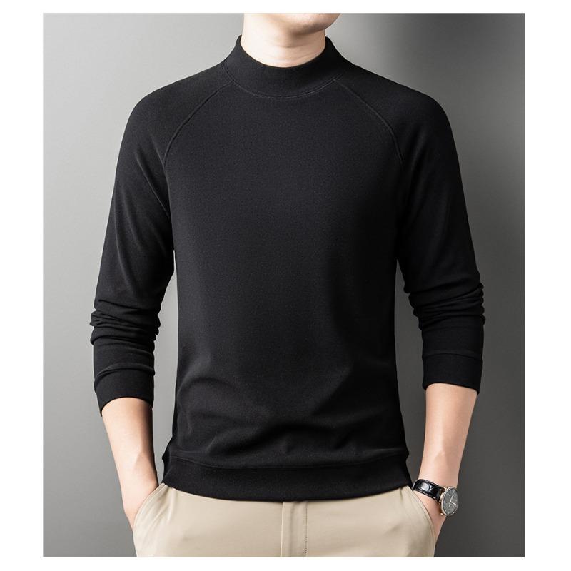Men S Solid Color Long Sleeve Pullover T Shirt Casual Autumn