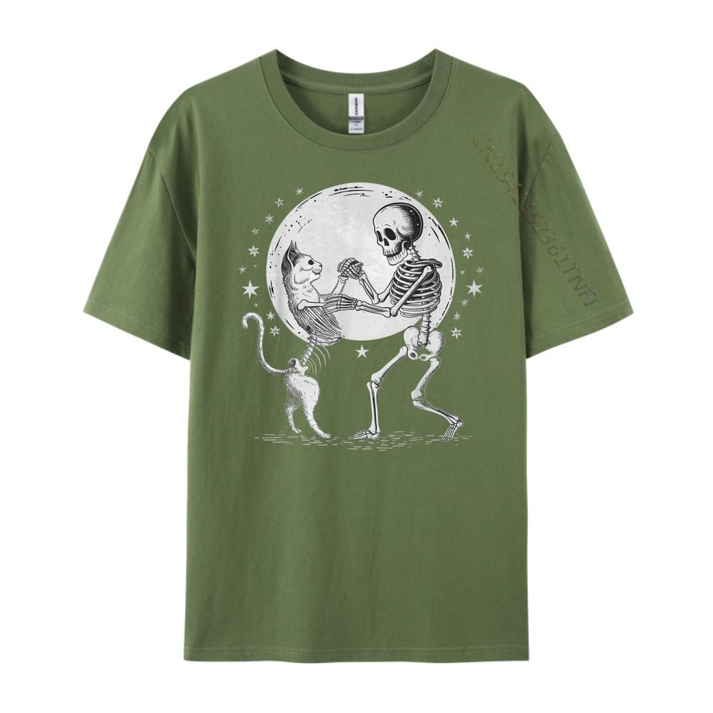 Cats and Skeletons Brand T Shirt Mens Designer Clothes Streetwear Unisex T-Shirts Group Graphic Short Sleeve