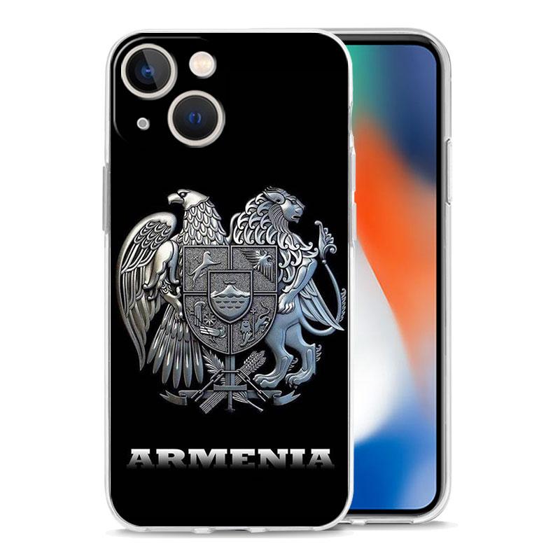 Армения Армянский Флаг Роскошный Чехол Для Телефона Для iPhone 14 13 12 11 Pro Max XS X XR SE 7 8 Plus ТПУ Прозрачный Силиконовый Защита Линзы Чехол