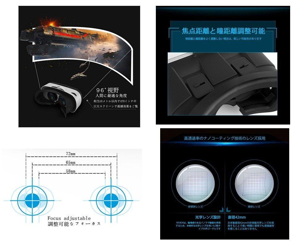 Japandrect VR BOX 3D Glasses for and Smartphones Headband Games, Movies, Videos, - Included, Head-Mounted