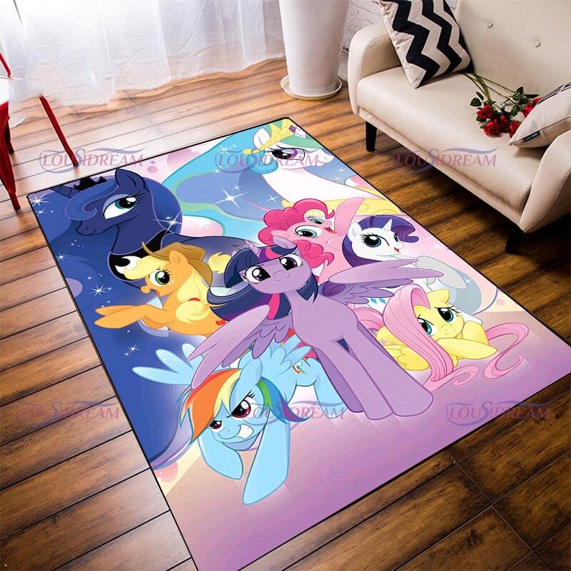 Ковер с героями мультфильмов, детские домашние ковры с единорогом для детской комнаты, мягкие игровые коврики для ползания, волосатый напольный коврик, декор для гостиной, спальни, ковер