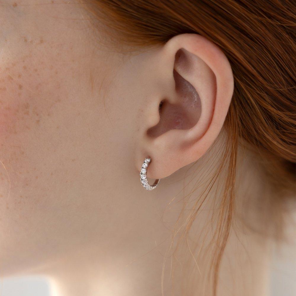 (Silver 925) Daily Shine Hoop Earrings Ec3224