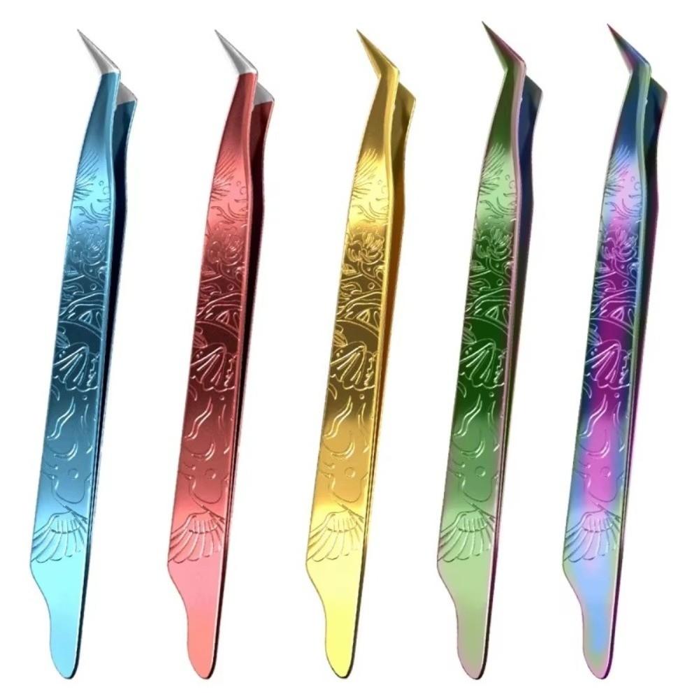 Anti-static Curved Stickers Tweezers High Precision Eyelash Curler Extensions Grafting