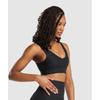 Gymshark Ребристый спортивный бюстгальтер черный B8a5w Bb2j