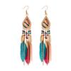 High-Value Feather Earrings Bohemian Long Tassel Photo Women'S Ear Hooks Personalized Earrings