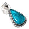 Natural Neon Blue Apatite 925 Sterling Silver Jewelry Pendant 2.52" D5p94