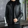 Middle-aged and Elderly Dad's Pu Leather Jacket Leather Men's Leather Jacket Men's New Velvet Thick Men's Winter Coat