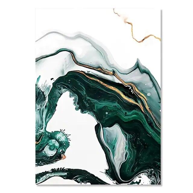 Современный зеленый мраморный холст, картина, настенная живопись, абстрактный роскошный плакат и принт для домашнего декора, интерьер, дизайн гостиной, без рамки