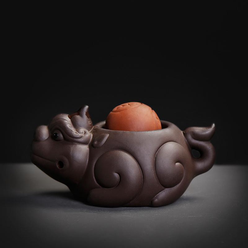 1 шт. Чайное сокровище Фиолетовый песок Чай Игра с Pixiu Золотая жаба Чай Домашнее животное Украшение ручной работы Привлечение богатства