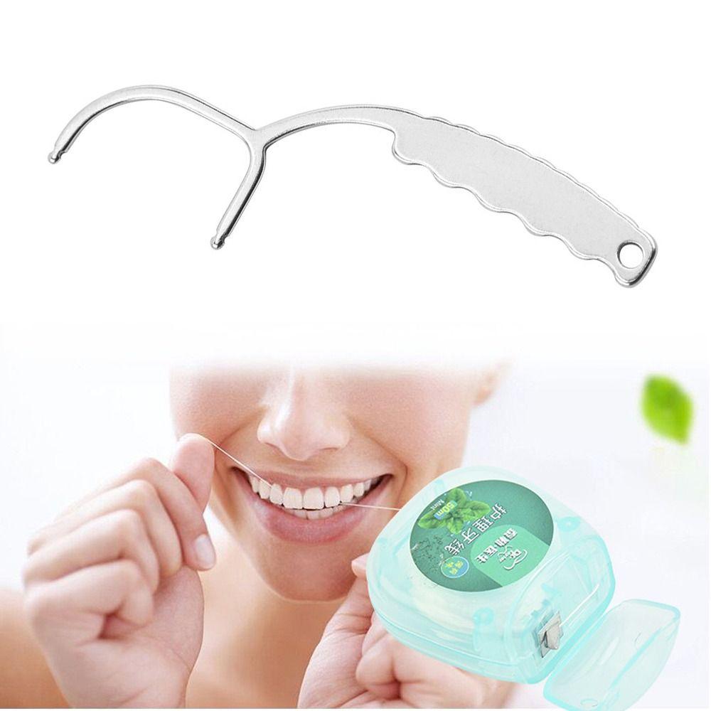Portable Stainless Steel Toothpicks Home Tooth Floss Practical Dental Floss  Floss