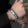 (Titanium Steel) Chic and Masculine Double-layer Titanium Steel Bracelet for Streetwear Fashion