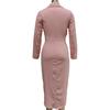 Women's 3/4 Sleeve V Neck Midi Sheath Bodycon Dress Formal Faux Wrap Cocktail Work Dress Office Business Outfit