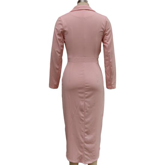 Women's 3/4 Sleeve V Neck Midi Sheath Bodycon Dress Formal Faux Wrap Cocktail Work Dress Office Business Outfit