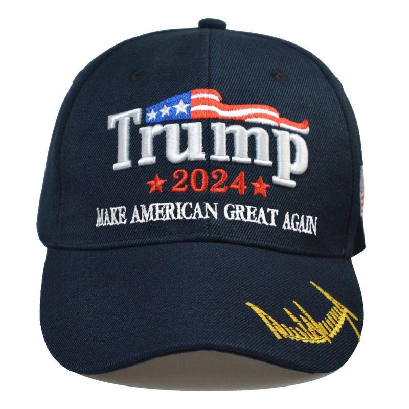 Take Trump America Back Usa Signature 2024 Red Shadow Embroidered Hat Cap