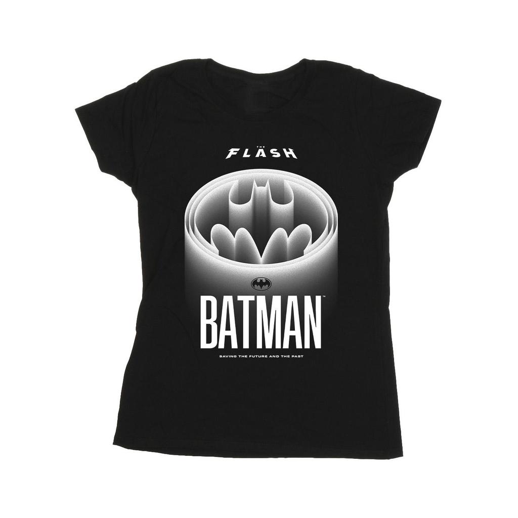 DC Comics Womens/Ladies The Flash Batman White Logo Cotton T-Shirt