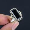 8X18 Mm Natural Black Onyx Gemstone 925 Sterling Silver Handmade Baguette Shape Ring For Women & Girls