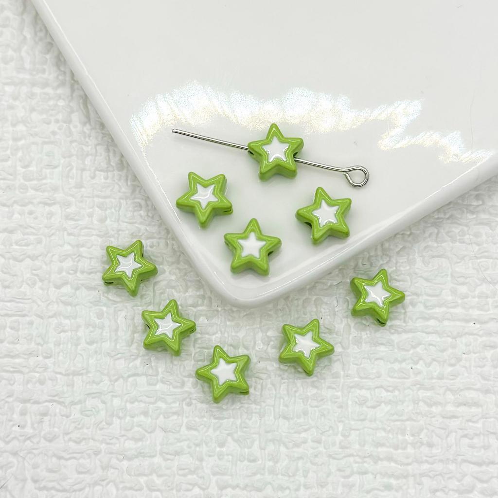 Двухцветные бусины в форме пятиконечной звезды из сплава для самостоятельного изготовления украшений и браслетов.