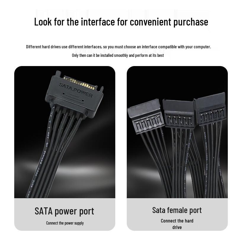 KELEPU SATA 15-Pin Power Extension Cable